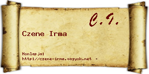 Czene Irma névjegykártya